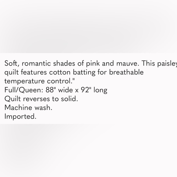 Pottery Barn Aubrey Paisley Full/Queen Quilt With 2 Standard Shams - Picture 10 of 10